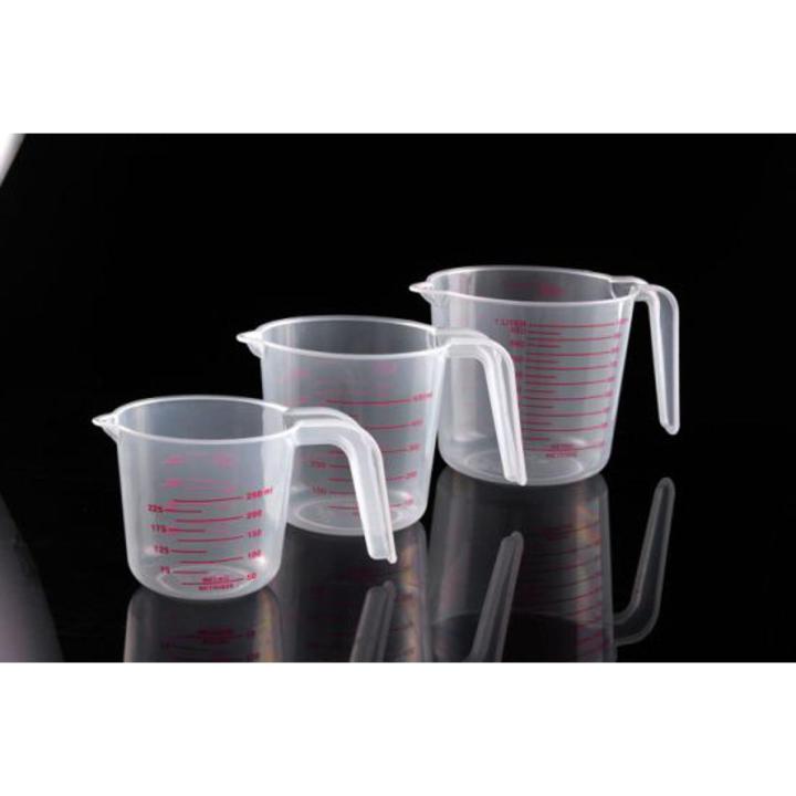 250Ml+500Ml+1000Ml 3-Piece Stackable Plastic Measuring Cups Set With Ml ...