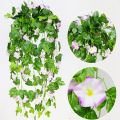 Artificial Flower Rattan Living Room Decoration Flowers Wall Decoration Chlorophytum Hanging Basket Wall Hanging Outdoor Simulation Morning Glory. 