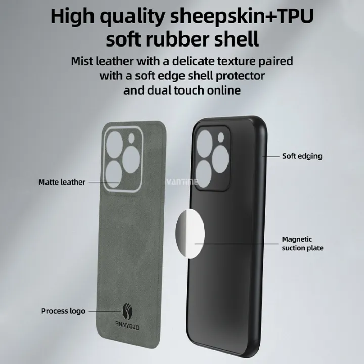 Vantime%20for%20Realme%20C63%20/%20C61%204G%20Case%20Modern%20PU%20Leather%20Matte%20Hard%20Back%20Case%20Compatible%20with%20Magnetic%20Holder%20-%20Image%202
