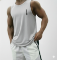 GYM Shark Premium  Chaina mesh tank top // Sleeve less workout  T-shirt For men. 
