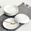 Dish Dinner Plate Household White Lead-Free Bone China Dish Cooking Plate6Deep Plates White Porcelain Meal Tray Disc Ceramic Dinner Plate. 