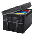 1 Piece Document Organizer File Box Waterproof Office Storage & Organization Portable Safe File Collapsible with Lid Black. 