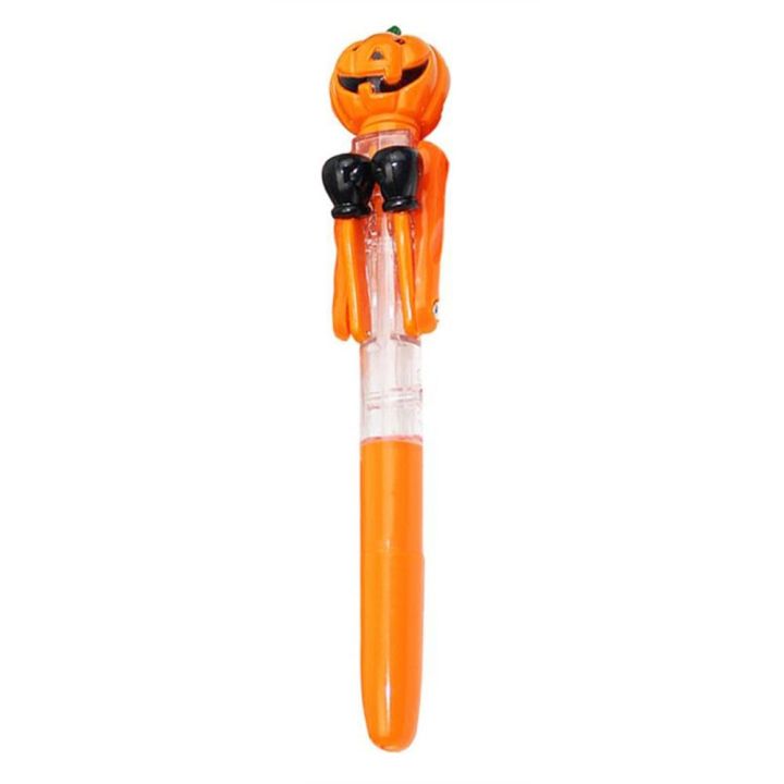 Cute Decompressed Pumpkin Boxing Pen Play Game With Light Halloween Ballpoint Pen Random Funny Children Toys