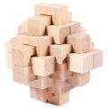 2pcs Wood Puzzle Brain Teaser Toy Games :1pcs Interlocking Puzzle & 1pcs Tetrakaidecahedron Lock Logic Puzzle Tik Tok. 