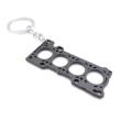 Universal Car Parts Keychain Set All Black Style Metal Keyrings Turbine Shock Engine Cover Pipe Key Chain Creative Gift For Men.