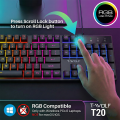 RGB Keyboard for Gaming TWolf T20 USB Wired Backlit Keyboard For Windows PC Laptop And Desktop Computers Budget Friendly And Durable Gaming Keyboard.