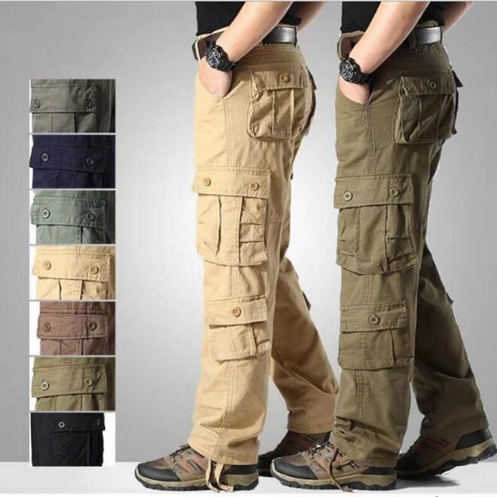 Men's%20Cargo%20Pants%20Mens%20Pure%20Cotton%20Casual%20Multi%20Pockets%20Military%20Tactical%20Pants%20Men%20Outwear%20Straight%20Tall%20Waist%20Trousers%20-%20Image%203