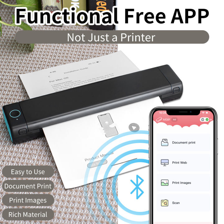Homework Paper Test PhomemoM08F Mini Homework Test Paper Inkless Office Portable A4 Thermal ...