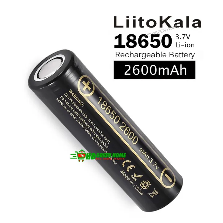 LiitoKala%20Flat%20Top%20Lii-26A%2018650%202600mAh%203.7V%20Li-ion%20Rechargeable%20Battery%20Lithium%20ion%20Battery%20-%20Image%202