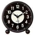 Alarm Clock Luminous 4 inchRound Silent Analog Table Clock Non-Ticking,Battery Operated with Loud Alarm for Bedroom.