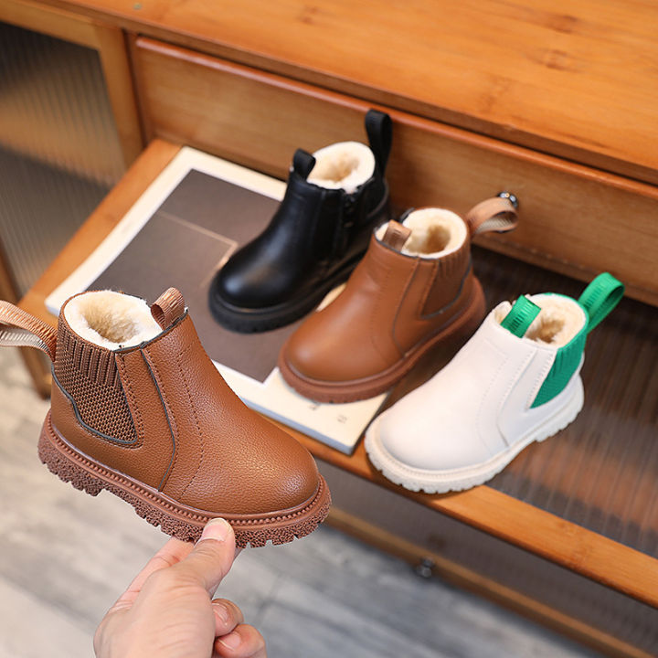 Fall/Winter 2024 Boys' Booties, New Cotton Boots, Girls' Snow Boots, Children's Leather Boots, Children's British Fashion Martin Boots