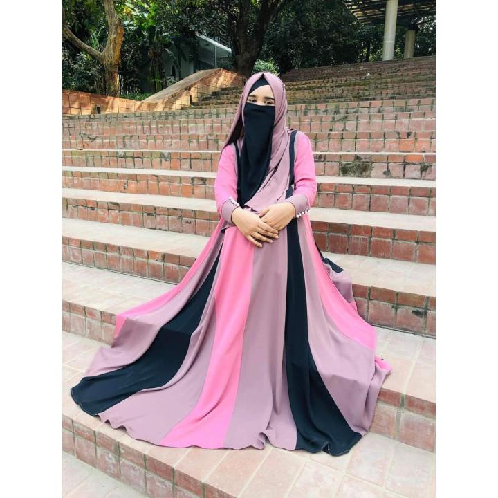 New Rainbow Borkha for Women Dubai Cherry Georgette premium quality Muslim Outwear With Hiab