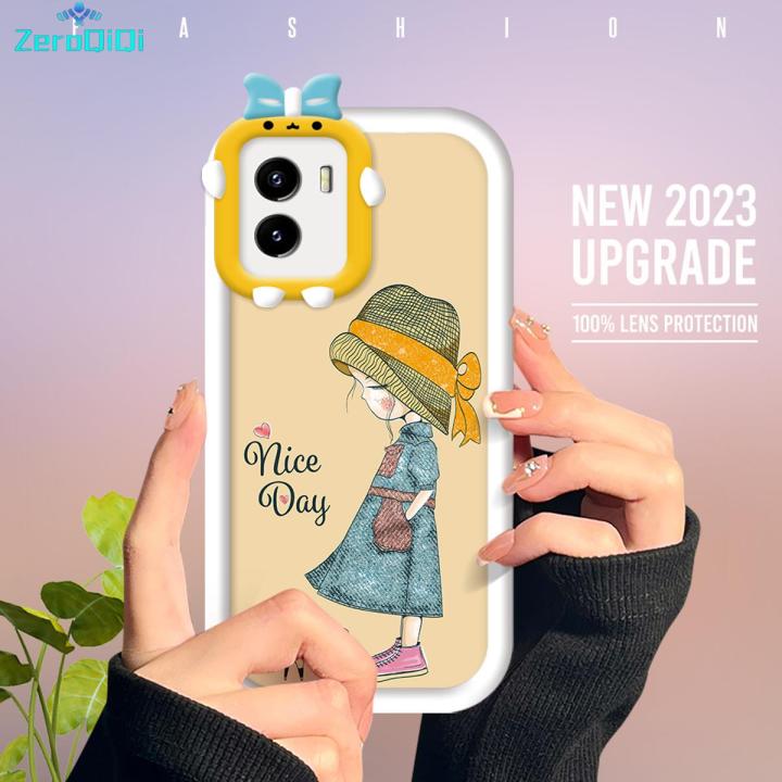 ZeroQiQi for Vivo Y15S Y15A Y01 Back Cover Cute Girls Monster