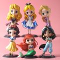 Q Posket Princess Disney Doll Elsa Anna Ariel Figure Toys Dolls Toys Cake Decoration Birthday Party Kids Gift Xmas Halloween.