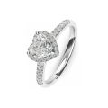 Diamond Cut Zirconia Heart Shape Ring. 