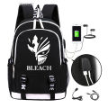 Anime Bleach Ichigo Kuro USB Port Backpack Luminous Book Bag Rucksack Student School Bag For Boys Girls Kids Travel Mochila. 