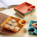 HelloWorld Serving Plate Smooth Edges Compartment Design Snack Tray. 