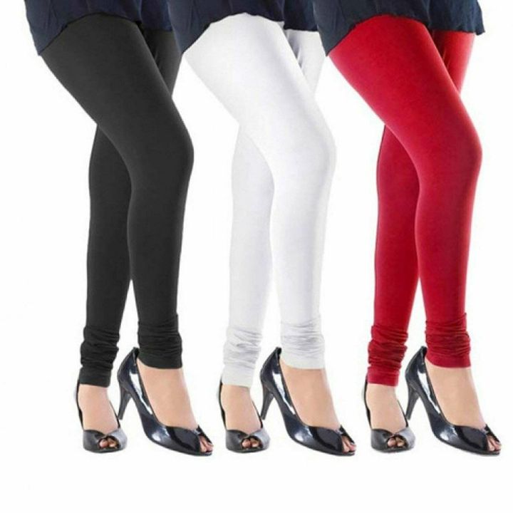 Women Basic Solid Color Cotton Full Length Leggings