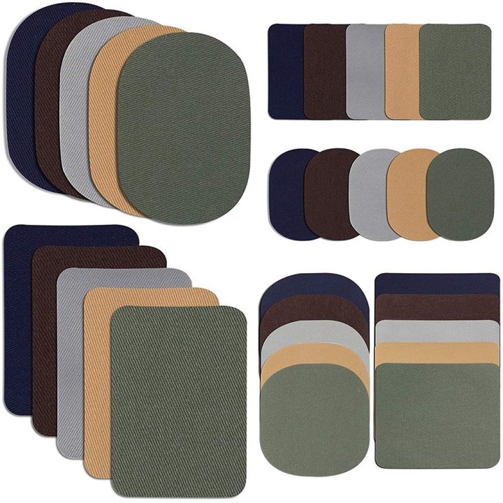 30 Pieces Fabric Repair Patches Kit for Jacket Clothes, 5 Colors