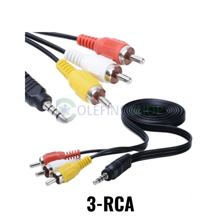 3-RCA Audio Video 3.5mm AV Cable TV Cable, DV Digital, Camera, CD Player, MP3, MP4 VCR and and Multi Devices