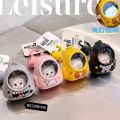 Fashion Mini Keychain Flashlight Cute Bear Bag Small Night Light Keychain Kawaii Bags Hang Atmosphere Light Keyring Torch Gifts.