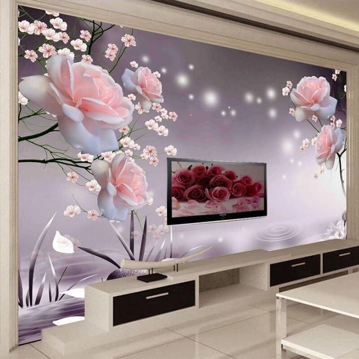 Custom%203D%20Wall%20Mural%20Modern%20Rose%20Flowers%20Wallpaper%20Living%20Room%20TV%20Sofa%20Bedroom%20Romantic%20Home%20Decor%20Papel%20De%20Parede%20Sala%20Frescoes%20-%20Image%203