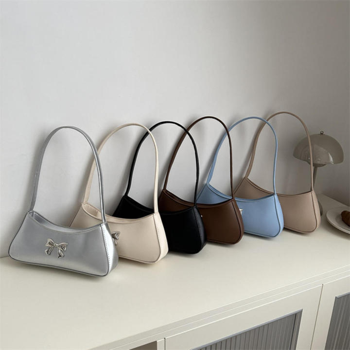 Handbag%20Chic%20Bow%20Pu%20Leather%20Shoulder%20Bag%20French%20Design%20Textured%20Underarm%20Bag%20for%20Women%20Evening%20Casual%20Party%20Gift%20-%20Image%204