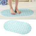 Non Slip Bath Mat for Bathroom, Pebble Frosted Anti-Mould Anti Slip Plastic Oval Bathtub Shower Mat with Grip Suction Cups,67x37cm. 