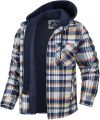 5XL Men Shirts Winter Men's Flannel Hood Shirt Jacket Men High Quality Thick Plush Warm Hoodie Coat Loose Casual Shirts for Men. 