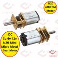 N20 400RPM DC 3v 6v 12v N20 Mini Micro Metal Gear Motor High Torque Gear DC Motor 400 RPM Electrical Circuitry & Parts.