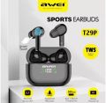 AWEI T29 Pro Bluetooth V5.1 LED Digital Display Original TWS IPX67 Waterproof Earbuds with Charging Case & RGB ambient light.