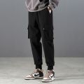 RUPPSHCH Spring And Summer New Men Casual Fashion Solid Color Beamed Straight Cargo Pants Men Trend Multi-cket Pants.