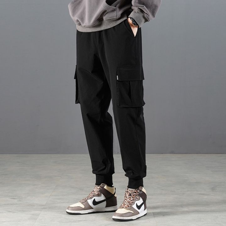 RUPPSHCH%20Spring%20And%20Summer%20New%20Men%20Casual%20Fashion%20Solid%20Color%20Beamed%20Straight%20Cargo%20Pants%20Men%20Trend%20Multi-cket%20Pants%20-%20Image%205