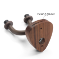 1 PCS Wall Mount Guitar Hanger Hook Wood Base Banjo Bass Acoustic Electric Guitar Neck Holder Stand Beech Wood with Picks Slot,B. 