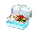 Srxes 304 Stainless Steel Lunch Box, Lunch Box for School, Lunch Boxes, Lunch Box for Office, Tiffin Boxes, Ideal for 12+ Year Teenagers (3 Compartment, Blue). 