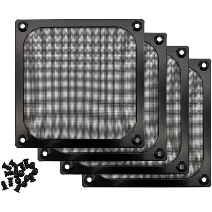 4Pack%20120mm%20Computer%20Fan%20Filter%20Grills%20Stainless%20Steel%20Wire%20Mesh,Aluminum%20Alloy%20Ventilation%20Mesh%20Dust%20Filter%20Grill,Black%20-%20Image%202