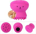 Facial Cleaning Brush Silicone Handheld Face Brush Massager Cute Small Octopus Shape Face Scrubber for Deep Exfoliating Massage Cleansing Soft Brush.