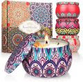 Set and Pc Portable Scented Candles Rose Lavender Gardenia Tin Candle Home Decor. 
