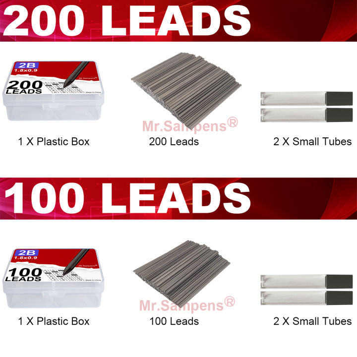 200Pcs/Box%20Flat%20Lead%202B%201.8%20mm%20Holder%20Pen%20Mechanical%20Pencil%20for%20Draft%20Drawing%20Art%20Sketching%20Calligraphy%20Marking%20Lead%20School%20-%20Image%203
