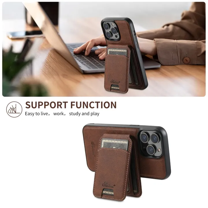 SUTENI%20Wallet%20Phone%20Case%20Card%20Holder%20Leather%20Magnetic%20Pocket%20Cover%20For%20iPhone%2012%2013%2014%2015%20Pro%20Max%20Plus%20Ultra%20Magsafe%20-%20Image%204