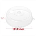 Microwave Food Cover Plate Cover Splatter Guard Non-Stick Plastic Clear Dish Lid 10.5 Inch.