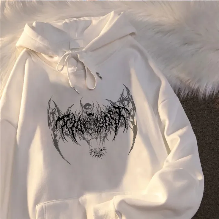 Long-sleeved%20Casual%20Punk%20Style%20Women's%20Hoodie%20Skull%20Top%20Gothic%20Skull%20Deep%20Black%202021%20Loose%20Ulzzang%20Fashion%20Women's%20Sweatshirt%20-%20Image%202