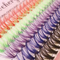 Lvcheryl 100Pcs New Colorful Individual Lashes Extension 12mm Natural Faux Mink Eyelashes 30D Cluster Colored Eyelash Extension Makeup Tool. 