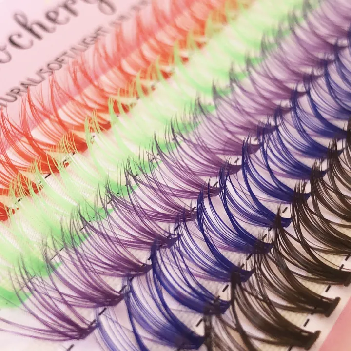 Lvcheryl%20100Pcs%20New%20Colorful%20Individual%20Lashes%20Extension%2012mm%20Natural%20Faux%20Mink%20Eyelashes%2030D%20Cluster%20Colored%20Eyelash%20Extension%20Makeup%20Tool%20-%20Image%203
