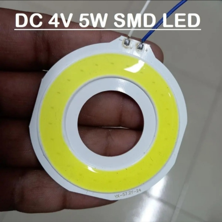 ROUND YX-57.2Y-24 WHITE Color 5W 4V Size 60mm COB SMD LED Light Chip White COB LED Light 4V COB LED Light 5W COB Light COB LED Chip 4V COB LED Chip 5W Light Bulbs high quality
