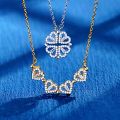 Fashion Heart Shaped Clover Magnetic Pendant Necklace Exquisite Love Clover Necklace for Women Charm Friendship Jewelry Gift.