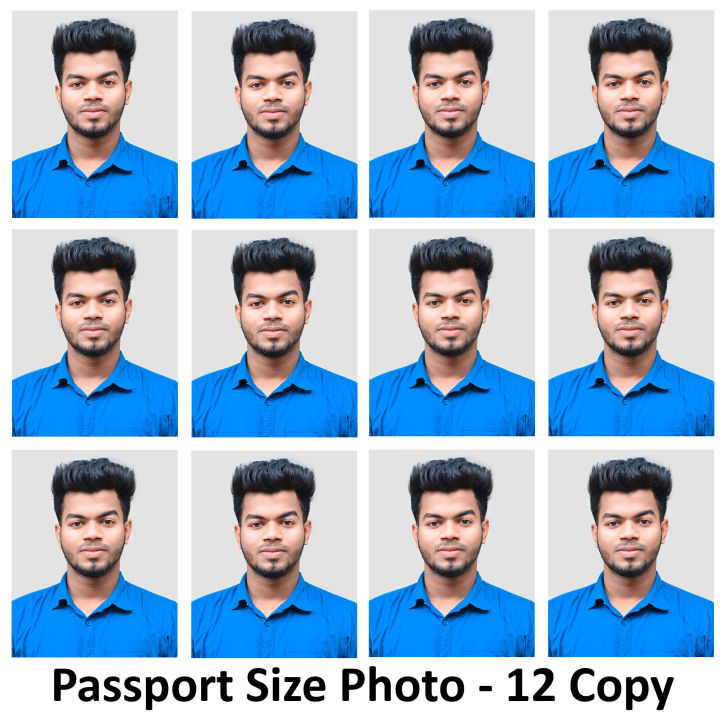 Passport Size Photo Print 4/8/12/16/20/24/28/32/36