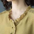 Solid Oversize M-4XL Women Shirts Ruffles V Neck Loose Blouse Women Elegant Long Sleeves Shirt Office Ladies Chic Tops Summer. 