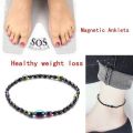 Magnetic Slimming Ankle Bracelet Black Gallstone Weight Loss Stimulating Acupoints Therapy Fat Burning Health Care Women Jewelry. 