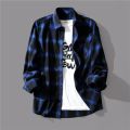 Luxury Business Black White Plaid Shirt Men's Korean Fashion Long Sleeved Jacket Collar Slim Fit Shirts And Blouses For Men.